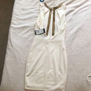 Cream backless dress